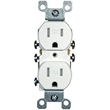 Leviton T5320-W 15 Amp, 125 Volt, Tamper Resistant, Duplex Receptacle, Residential Grade, Grounding, White (4 Pack)