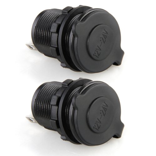 2X Waterproof Motorcycle Car Cigarette Lighter Socket Plug Power Outlet Images