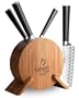 Ginsu 7107 5-Piece Round Bamboo Knife Set with Block