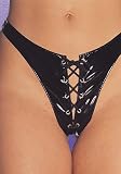 Vinyl Lace Up Thong (As Shown;One Size)