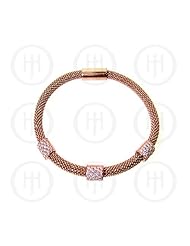 Sterling Silver -Magnetic Tri-Colour Bracelet With Swarvoski Crystals