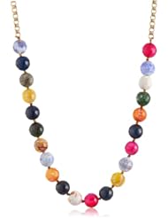 Kenneth Jay Lane Gold Chain Multi-Color Agate Bead Necklace, 37"