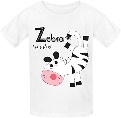 Cute Zebra Vector Illustration Kids Design T Shirt White