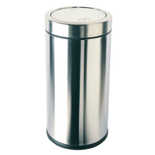 simplehuman Swing-Top Trash Can, Stainless Steel, 14-1/2 Gallons simplehuman Swing-Top Trash Can, Stainless Steel, 14-1/2 Gallons