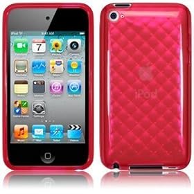 APPLE IPOD TOUCH 4TH GENERATION RED DIAMOND DESIGN GEL CASE / COVER - PART OF THE CONSUMER STORE ACCESSORIES RANGE