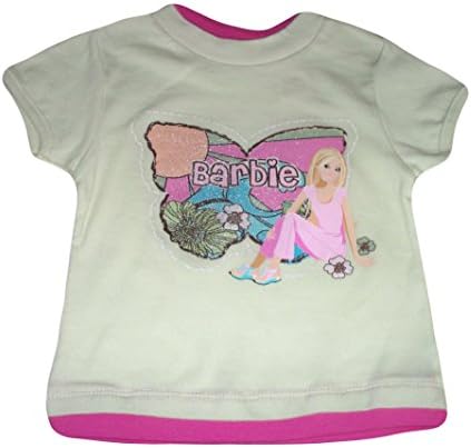 Barbie Little Girls Barbie Butterfly Graphic Top, Size 5