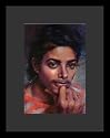 Michael Jackson (Face) Music Black Wood-Mounted Poster Print - 11" X 17"