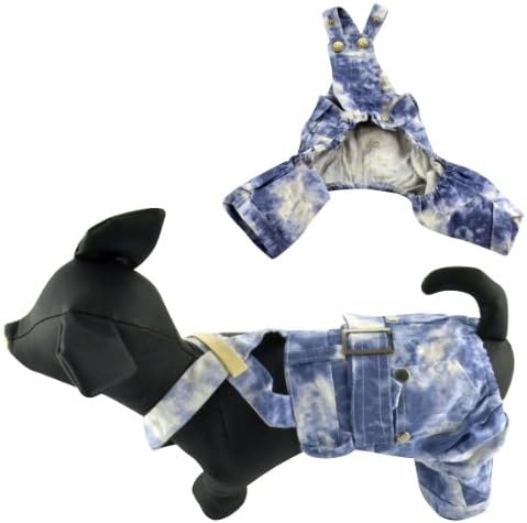 Dogloveit Comfortable Pet Puppy Cat Dog Clothes Snow Pattern Strap Dog Jeans Cool Summer Clothes for Puppy and Small Dog Cat