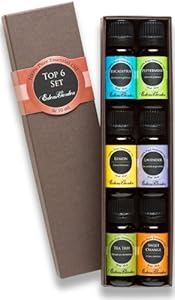 Top 6 100% Pure Therapeutic Grade Basic Aromatherapy Sampler Essential Oil Gift Set- 6/10 ml (Eucalyptus, Lavender, Lemon, Sweet Orange, Peppermint, Tea Tree)