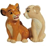 Westland Giftware Simba and Nala Magnetic Ceramic Salt and Pepper Shaker Set, 3.25-Inch