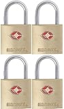 Brinks 161-20471 TSA Approved 22mm Luggage Lock Solid Brass, 4-Pack