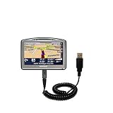 Coiled Power Hot Sync and Charge USB Data Cable w/ Tip Exchange for the TomTom Go 920T - Gomadic Brand