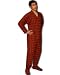 PajamaCity Adult Footed Pajamas Red Cotton Flannel Plaid Pajamas with Drop Seat