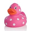 Elegant Baby Oversized 8" Polka Dot Rubber Duckie - Hot Pink