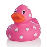 Elegant Baby Oversized 8 Polka Dot Rubber Duckie - Hot Pink