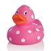 Elegant Baby Oversized 8 Polka Dot Rubber Duckie - Hot Pink