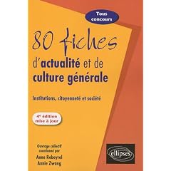 80 fiches d'actualit� et de culture g�n�rale : Institutions, citoyennet� et soci�t�