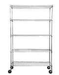 Trinity EcoStorage 5 Tier Luxury Chrome Heavy-Duty Wire Shelving Rack (H 183 x W 122 x D 46 cm)