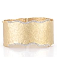 I. Reiss 14K Gold Cuff Bracelet Set with Diamonds.
