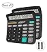 Calculators, BESTWYA 12-Digit Dual Power Handheld Desktop Calculator with Large LCD Display Big Sensitive Button (Black, Pack of 2)