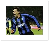 Luis Figo Inter Milan Double Matted 8x10 Photograph Goal Celebration