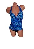 Speedo Hip Hider Collection Blue Bayou V-Neck Halter Tankini Style Swimsuit