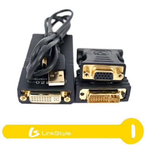 Cheap LinkStyle LK-21981 External Video Card USB 2.0 to DVI/VGA/HDMI Adapter 1920x1080 High Resolution (Link up to 6 Displays)