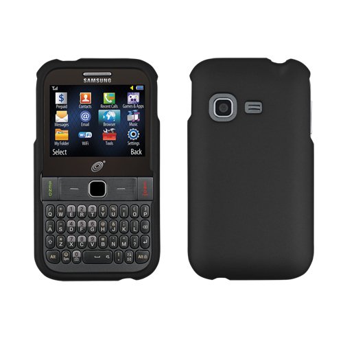 Black Rubberized Hard Case Cover for Samsung S390G