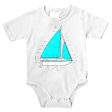 Baby clothes with Sailboat Illustration With Label Points
