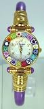 CA D'ORO MURANO MILLEFIORI BANGLE WATCH OPAQUE PURPLE BRACELET