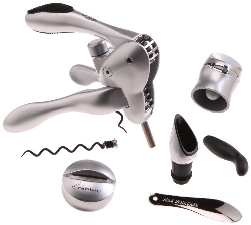 Metrokane Rabbit Wine Opener Tool Kit, Silver