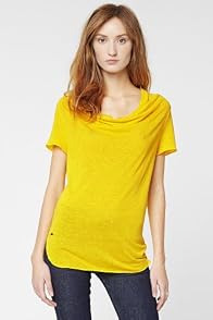 Short Sleeve Linen Slubby Cowlneck T-Shirt