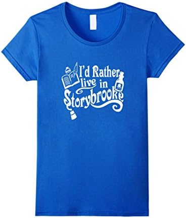 Women's I'd Rather Live in Storybrooke T-shirt Once Upon a Time Tee XL Royal Blue