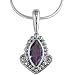 Jewelry : Sterling Silver Amethyst Marquise Pendant by Sajen, 18"