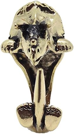 Enhanced Alloy Triceratops Dinosaur Adjustable Animal Wrap Ring Retro Antique Gold Tone