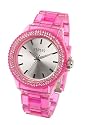 Oasis Ladies Pink Plastic Stone Set Case Watch