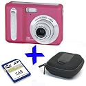 Polaroid i735 Pink Digital Camera 7MP 3xOptical Zoom +2GB +Hard Case Bundle