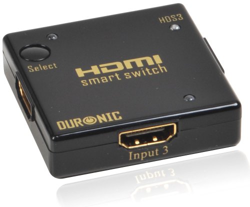 Duronic HDS3 Mini 3 Port Gold HDMI Auto Switch
