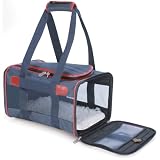 Sherpa Classic Medium Deluxe Orginal Navy Pet Dog Cat Kitten Soft Sided Crate Carrier Airline Carrier 17"L x 11" x 10.5", Carrier Weight 3.6 lbs