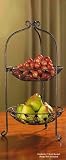2 Tier Hand Crafted Metal Fruit Basket Stand
