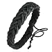 Urban Male Mens Plaited Black Leather Surfer Style Bracelet