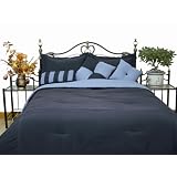 Microfiber Twin Comforter Set, Denim / Smoke Blue