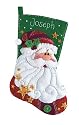 Dimensions Sequined Santa Stocking Felt Applique Kit