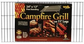 Campfire Grill Grid with Folding Legs, 12"x24"