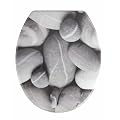 Wenko 19549100 WC-Sitz Stones - rostfreie Edelstahlbefestigung, Duroplast