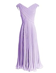 V-neck Ruched Chiffon Bridesmaid Dress 