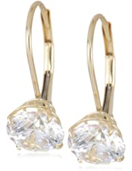 10k Gold Dangle Earrings Made with Swarovski Zirconia (3 cttw)