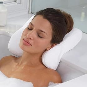 Microdry Luxury Bath Pillow with Memory Foam, White