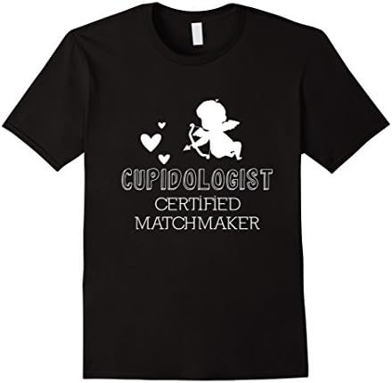 Men's Cupidologist Certified Match Maker Best Wing Man Cute TShirt Medium Black