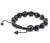 Real 10mm Plain Black Matte Onyx Beads Men Unisex Adjustable Bracelet